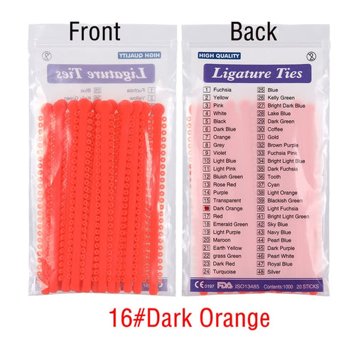 Image of 1000pcs=20sticks Dental Orthodontic Ligature Ties Elastic Rubber