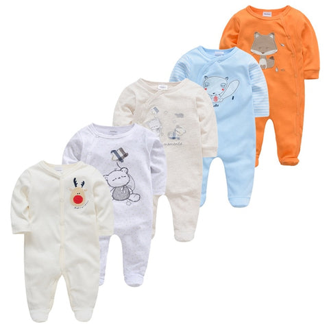 Image of 5pcs Sleepers Baby Pyjamas Newborn Girl Boy