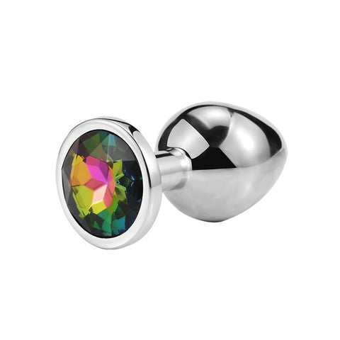 Image of Colorful 1pcs  Stainless Steel Metal Anal Plug Booty Beads Crystal Jewelry Butt Plug For Women Man