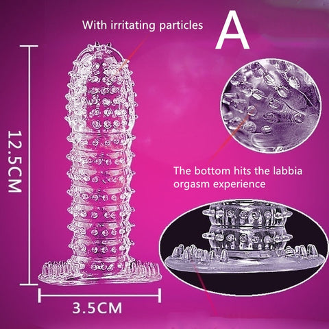 Image of Extension Reusable Condom Penis Sleeve Male Enlargement Time