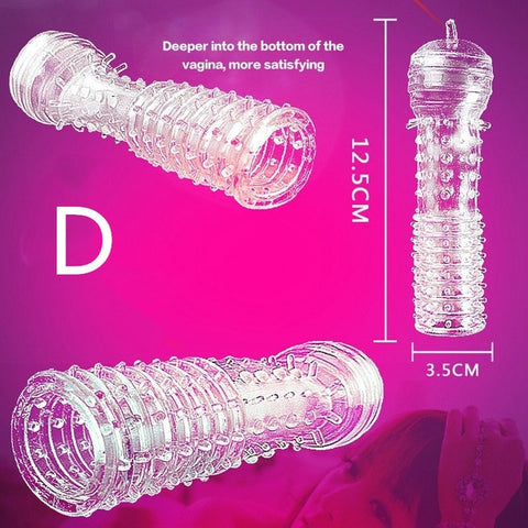 Image of Extension Reusable Condom Penis Sleeve Male Enlargement Time